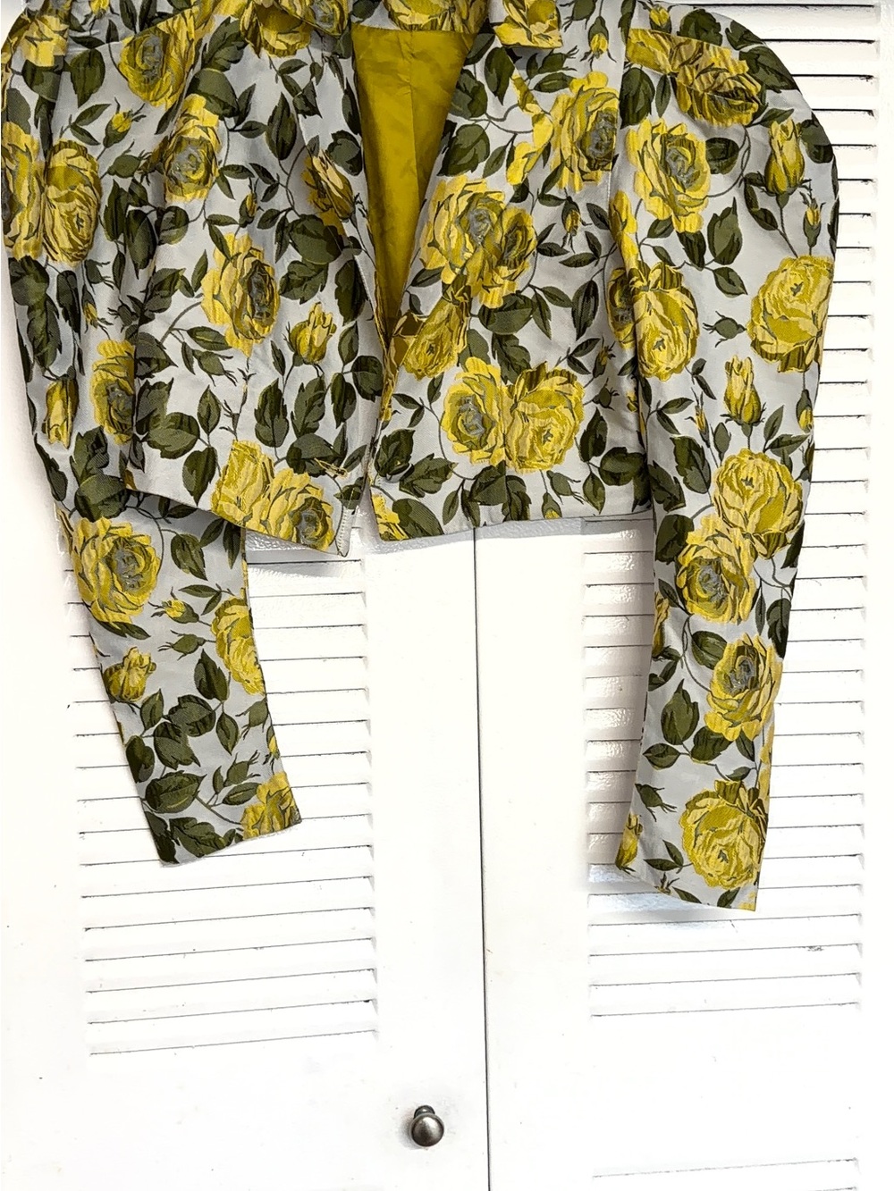 Floral Yellow Cropped Jacket - Women Jackets & Coats